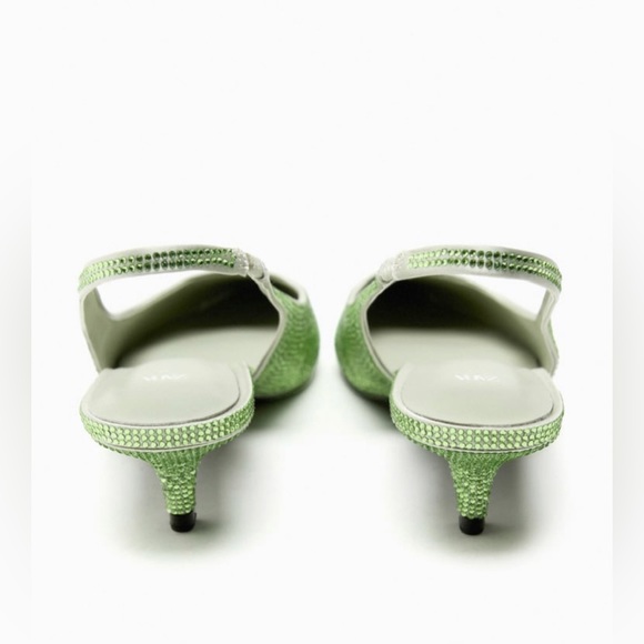 RHINESTONE KITTEN HEEL SLINGBACK SHOES - Picture 4 of 8